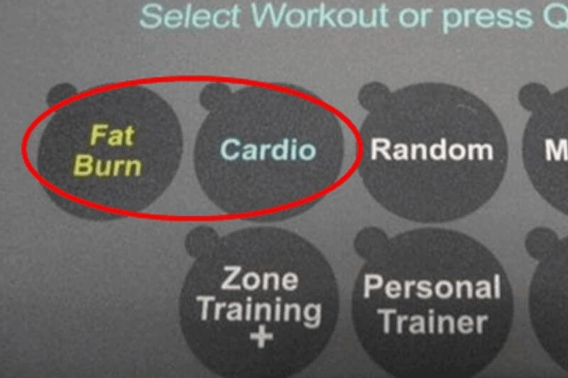 fat burn vs cardio button