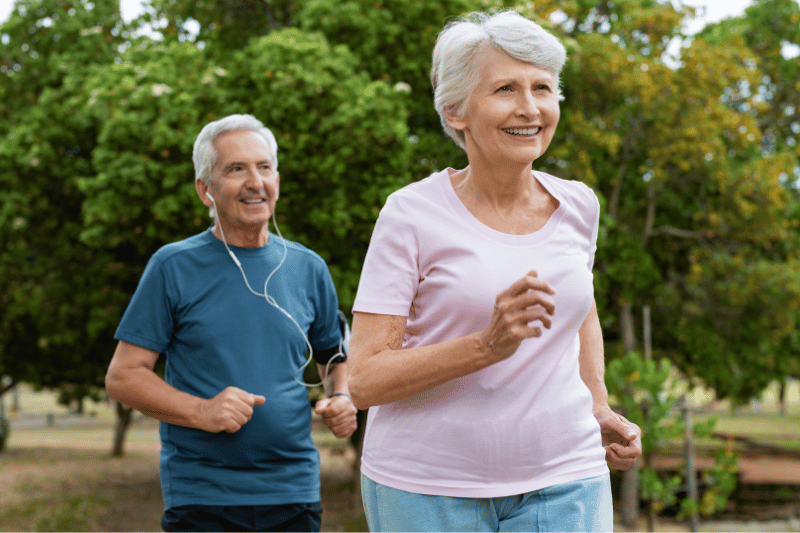 couple of people doing aerobic cardio exercise after angioplasty and stent
